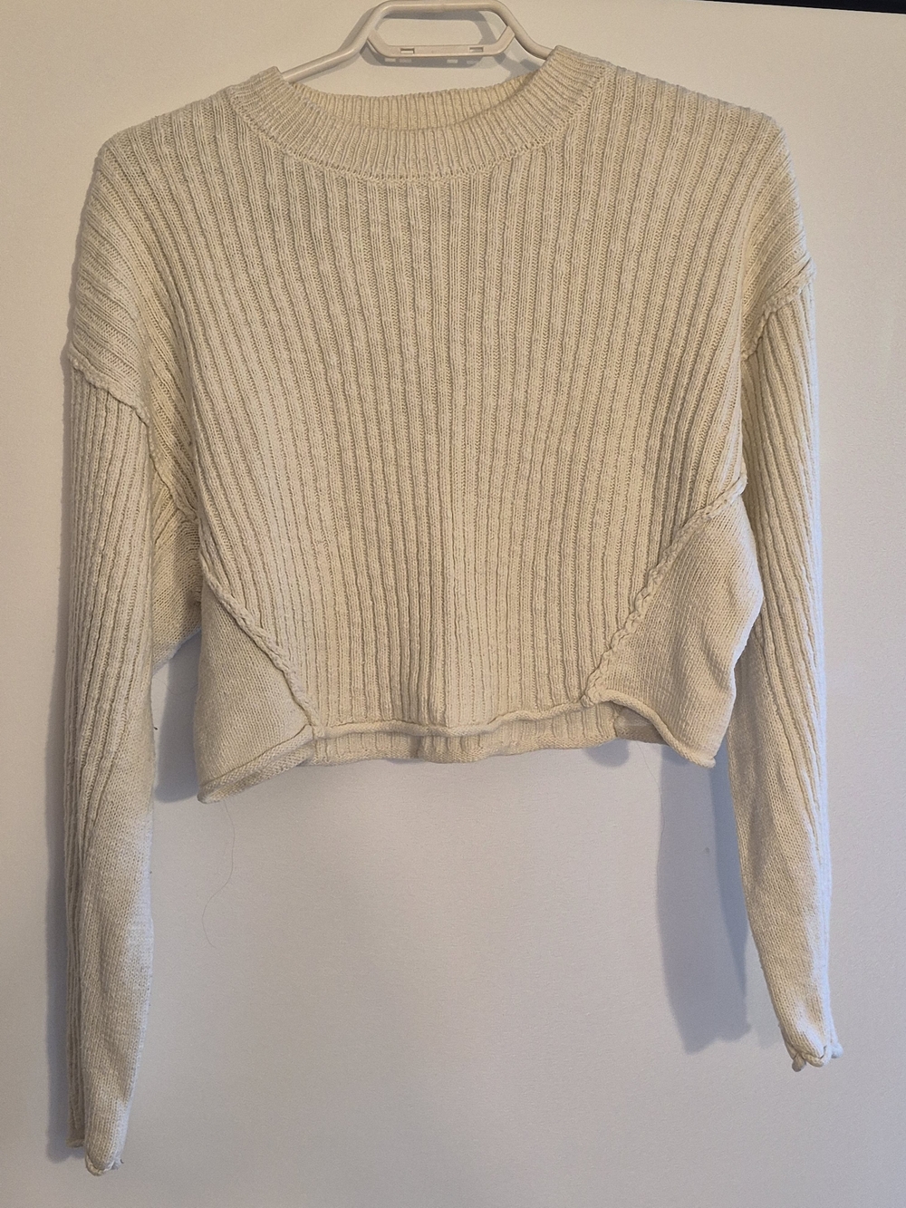 Cozy Cream Ribbed Cropped Turtleneck Sweater